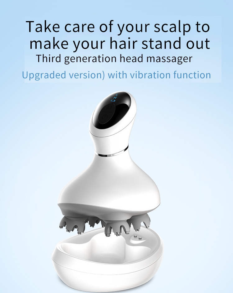Intelligent head massager (vibration)，K101 product color: white product material: ABS + silica gel